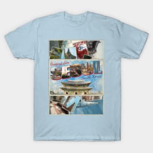 Greetings from Seoul in South Korea Vintage style retro souvenir T-Shirt